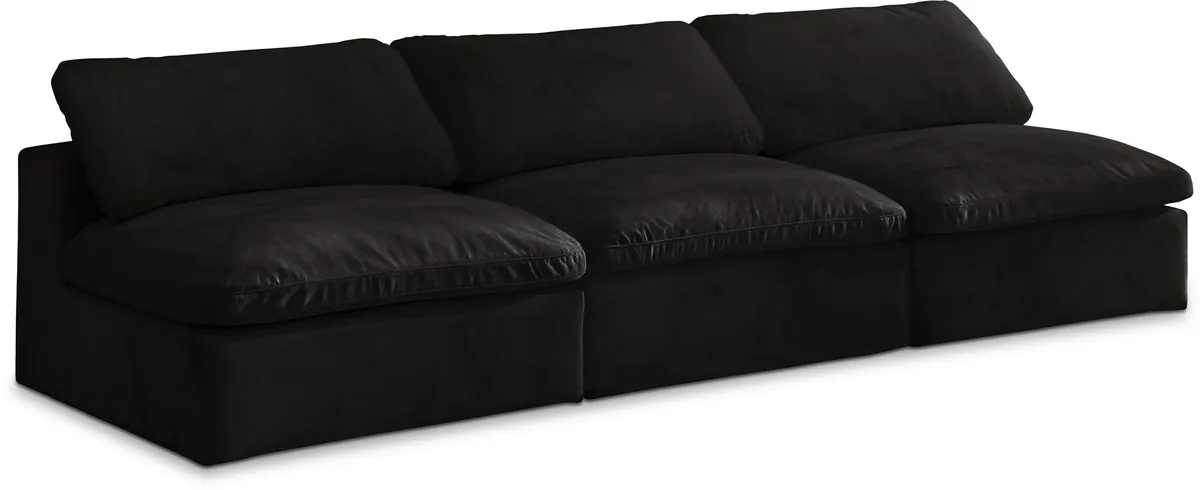 Cozy - Modular 3 Seat Armless Sofa - Black