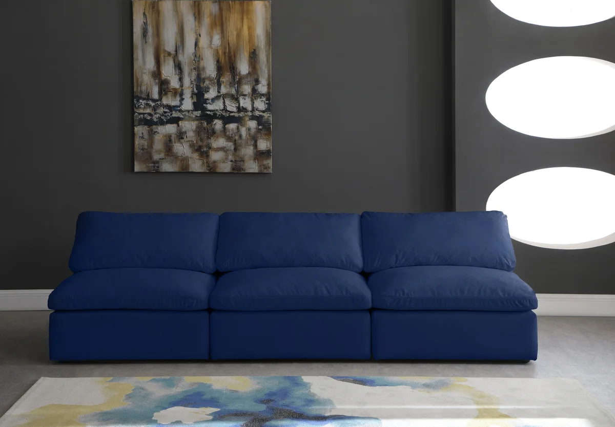 Cozy - Modular 3 Seat Armless Sofa - Navy