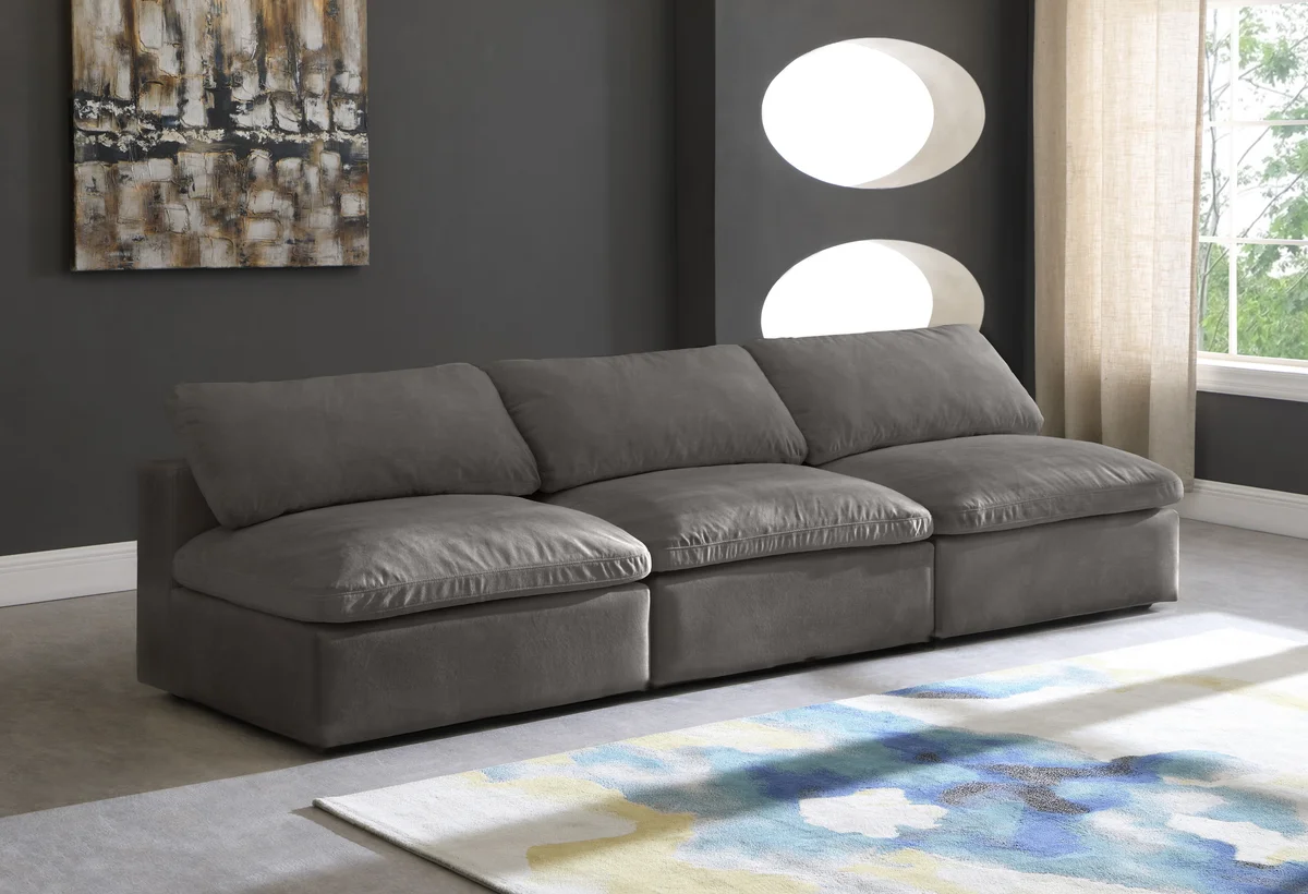 Cozy - Modular 3 Seat Armless Sofa - Gray - View 2