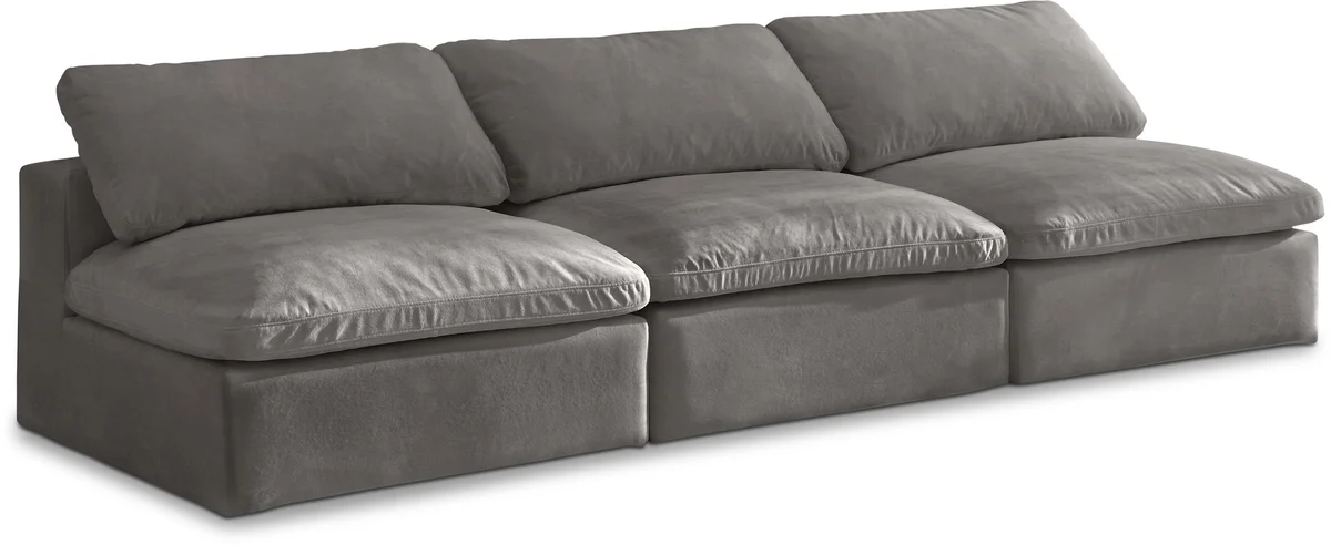 Cozy - Modular 3 Seat Armless Sofa - Gray