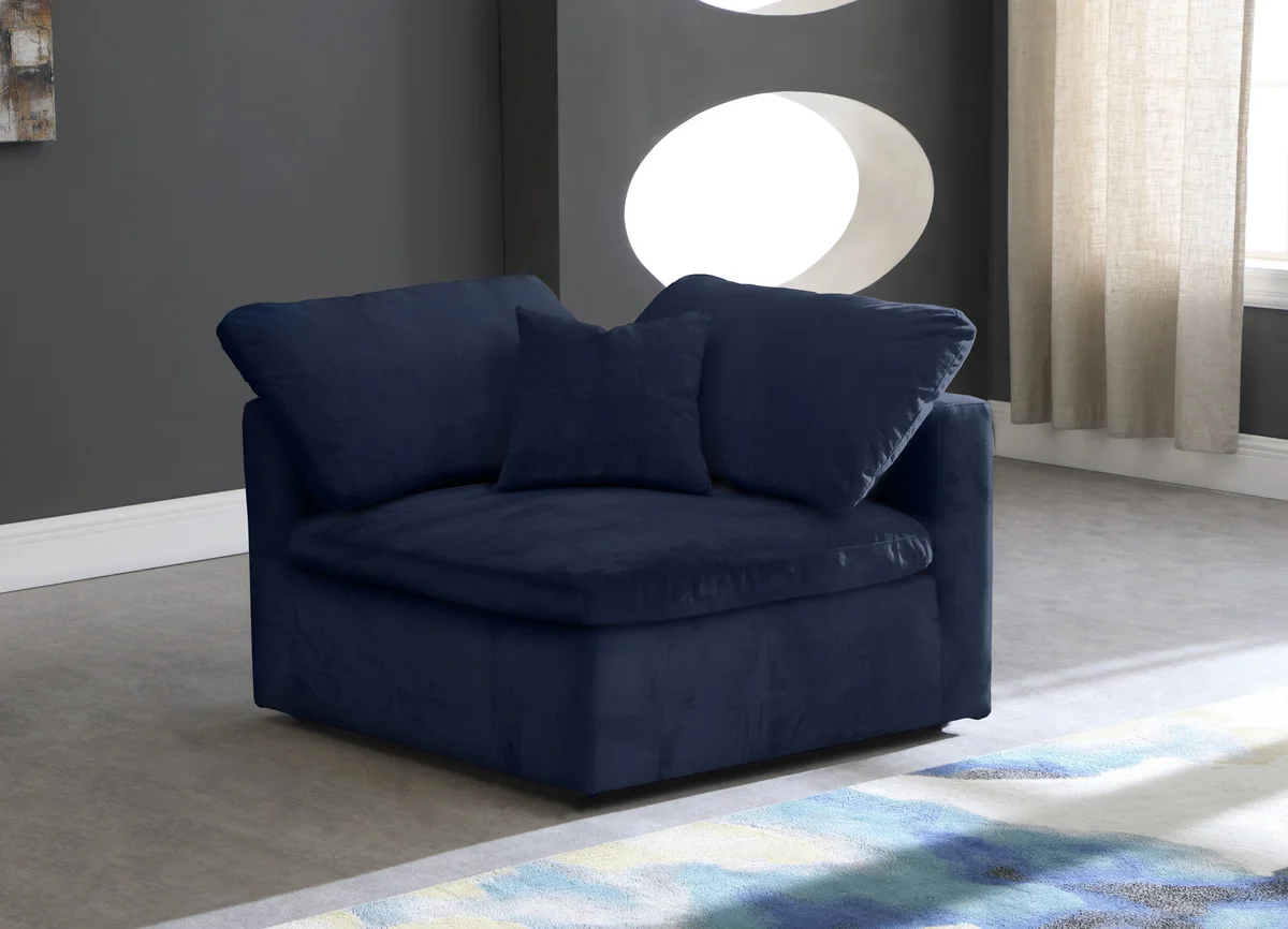 Cozy - Corner Chair - Navy - View 2