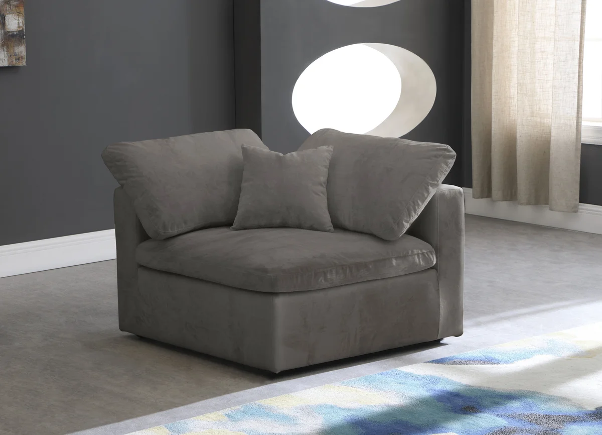 Cozy - Corner Chair - Gray - View 2