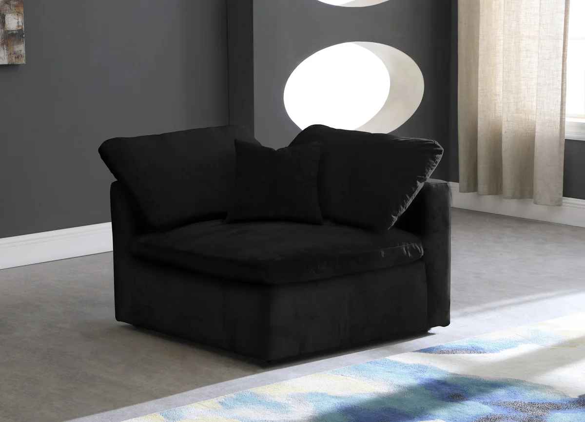 Cozy - Corner Chair - Black - View 2