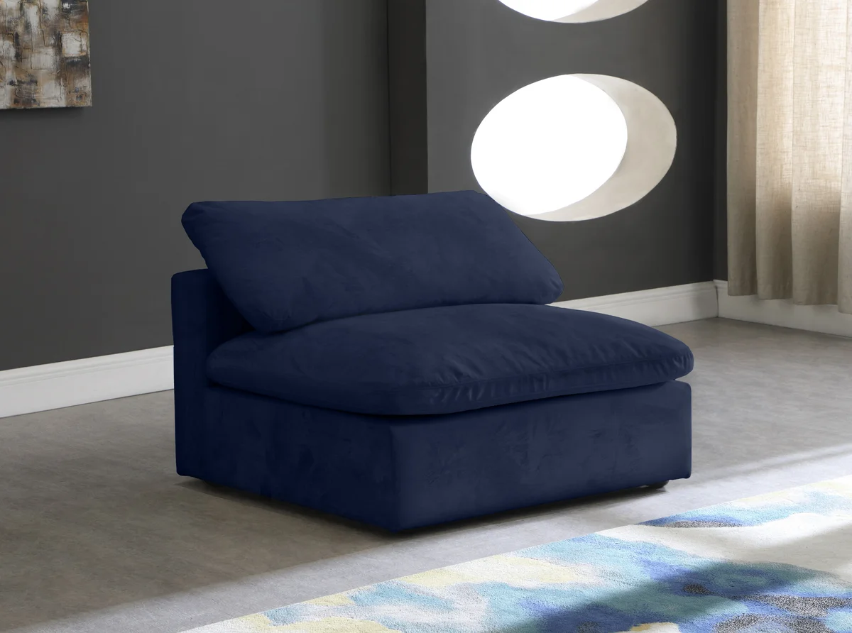 Cozy - Armless Chair - Navy - View 2