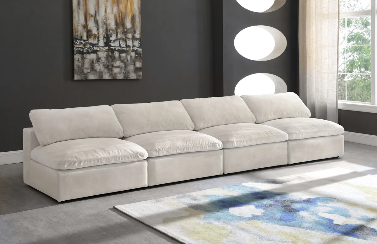 Cozy - Modular 4 Seat Armless Sofa - Beige - View 2