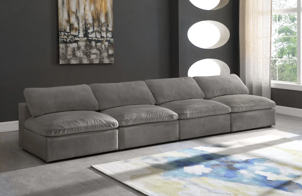 Cozy - Modular 4 Seat Armless Sofa - Gray - View 2