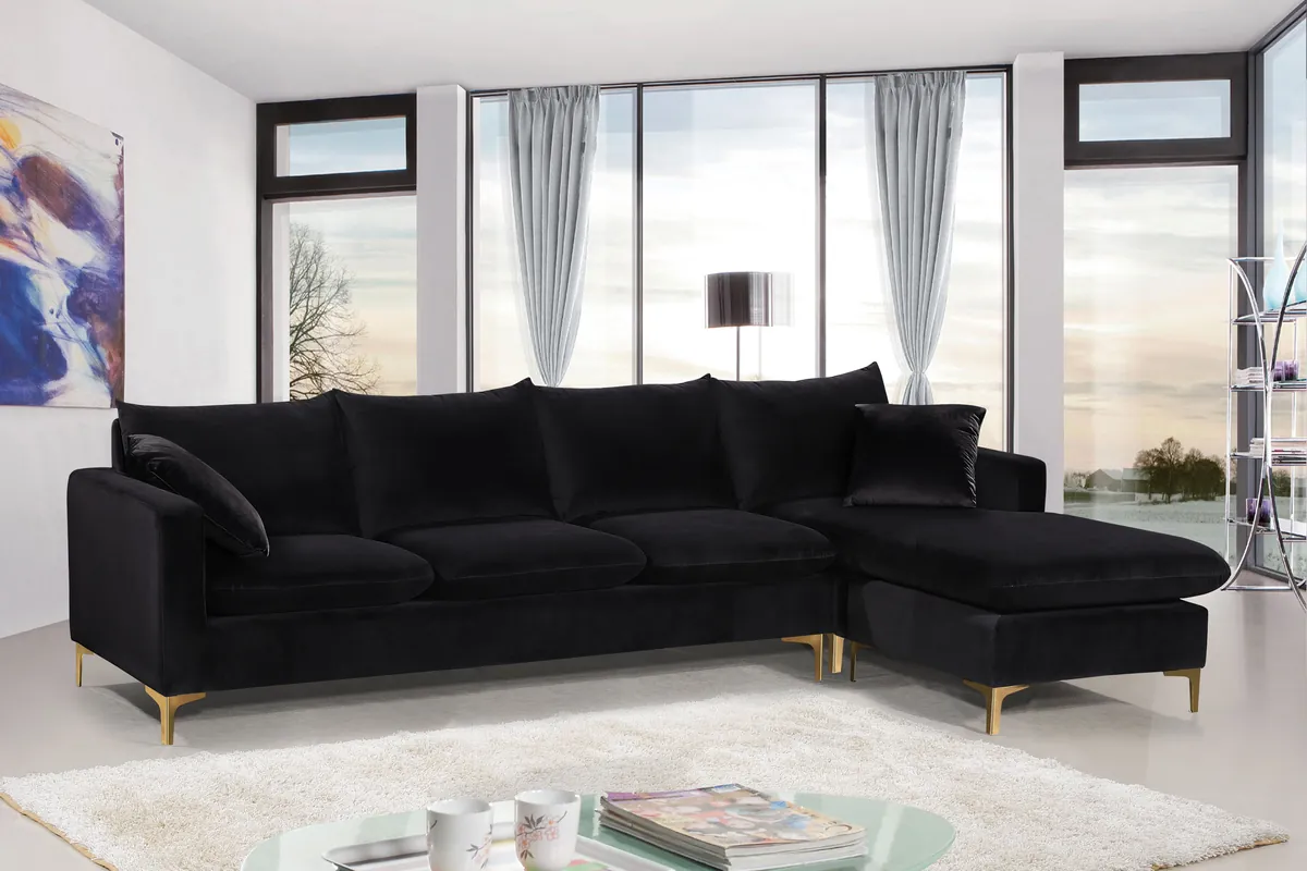 Naomi - 2 Piece. Reversible Sectional - Black