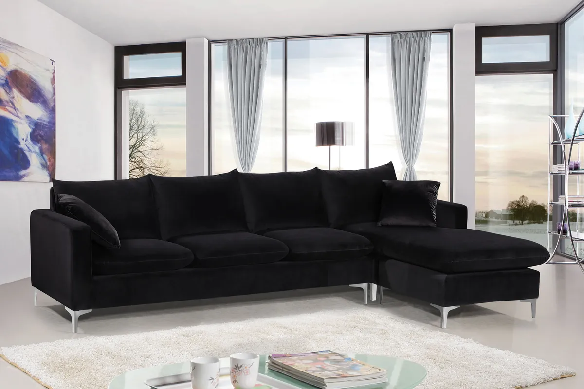 Naomi - 2 Piece. Reversible Sectional - Black