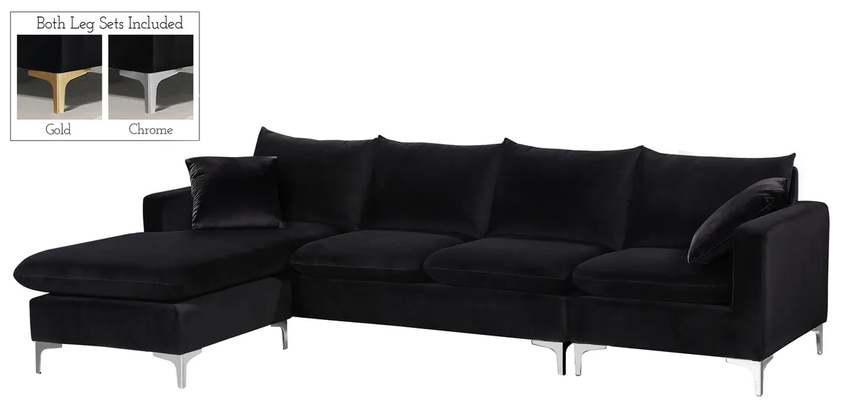 Naomi - 2 Piece. Reversible Sectional - Black - View 2