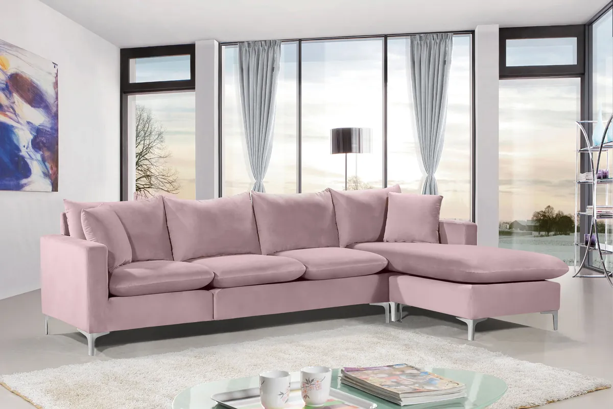 Naomi - 2 Piece. Reversible Sectional - Pink