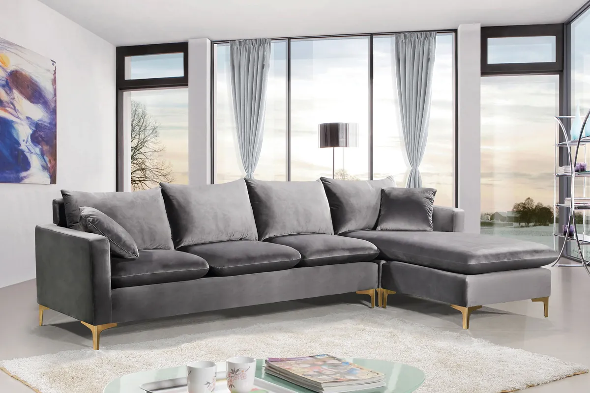 Naomi - 2 Piece. Reversible Sectional - Gray