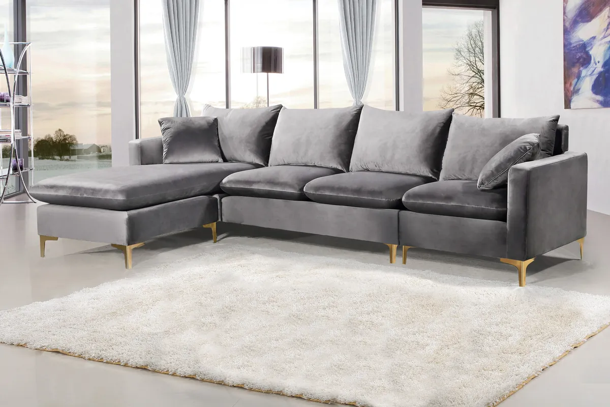 Naomi - 2 Piece. Reversible Sectional - Gray