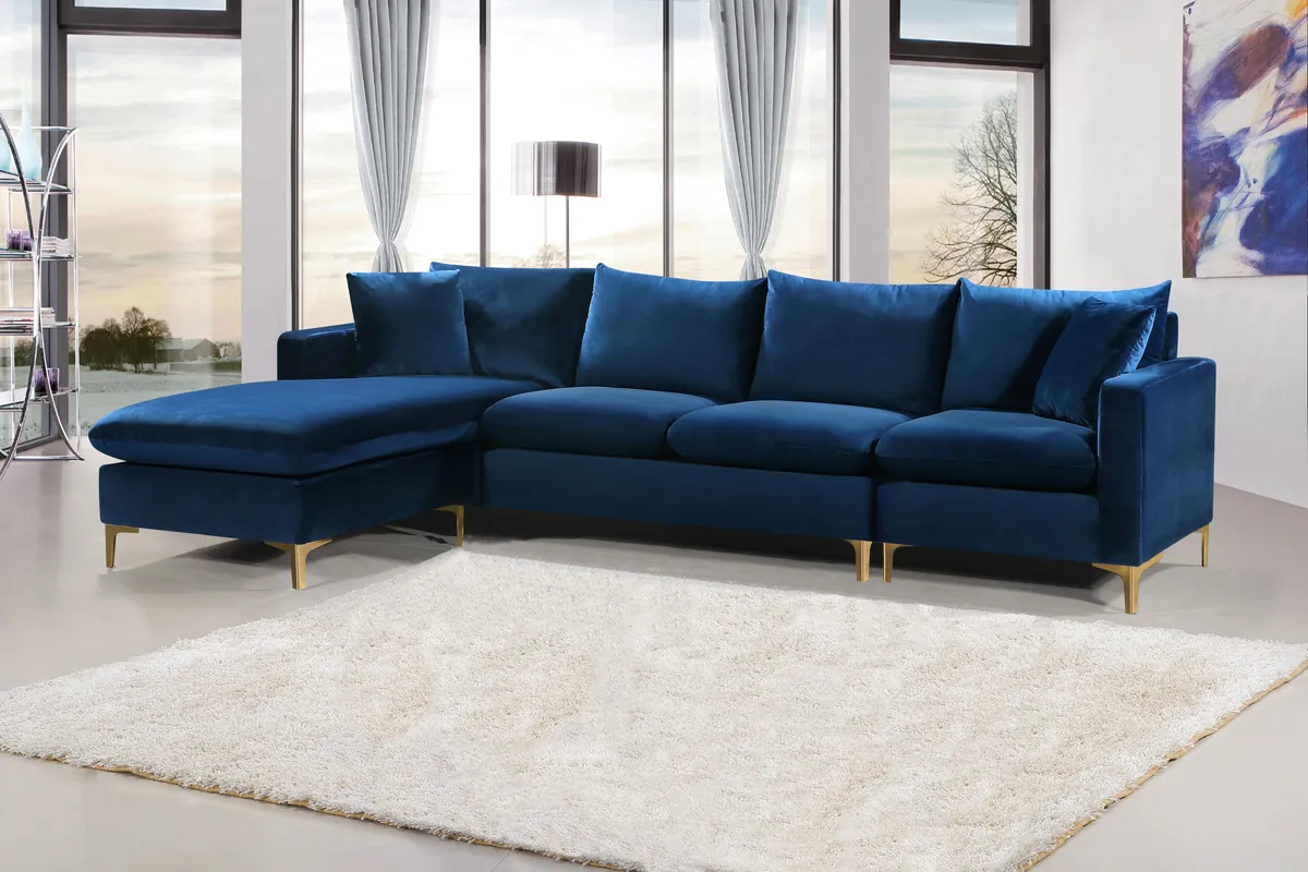 Naomi - 2 Piece. Reversible Sectional - Navy
