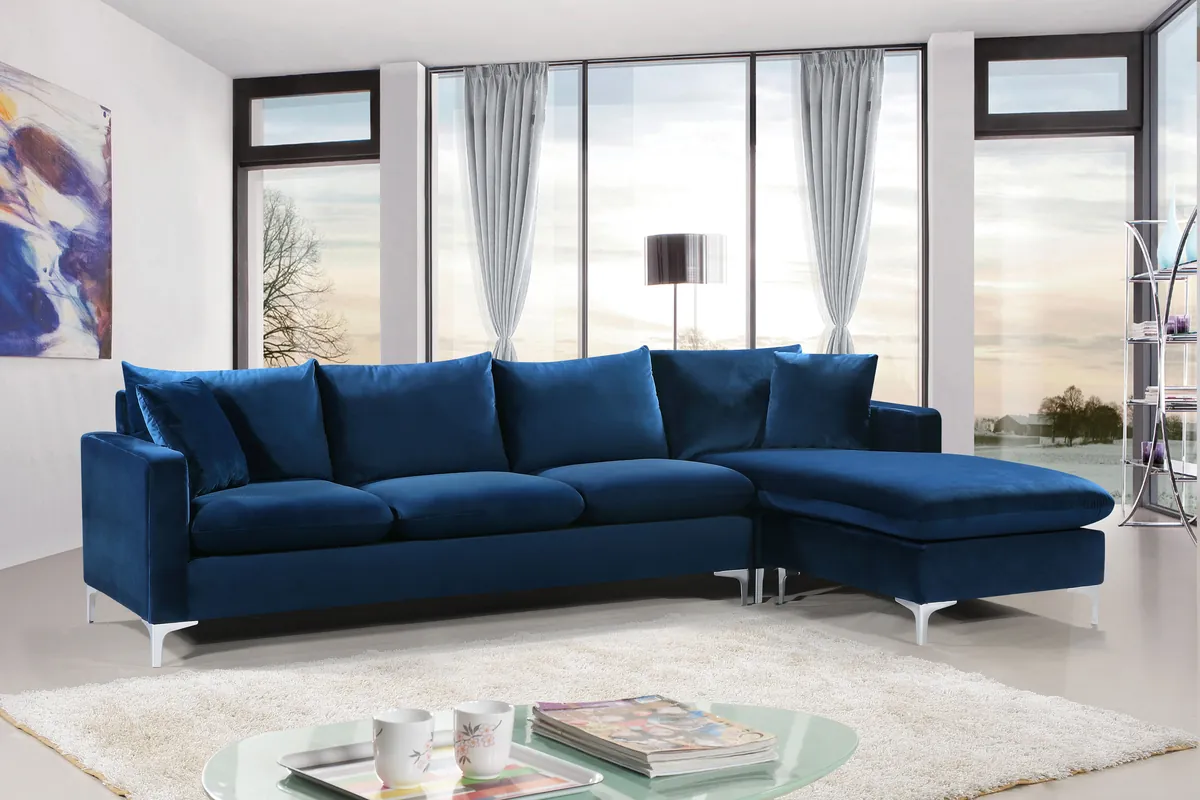 Naomi - 2 Piece. Reversible Sectional - Navy