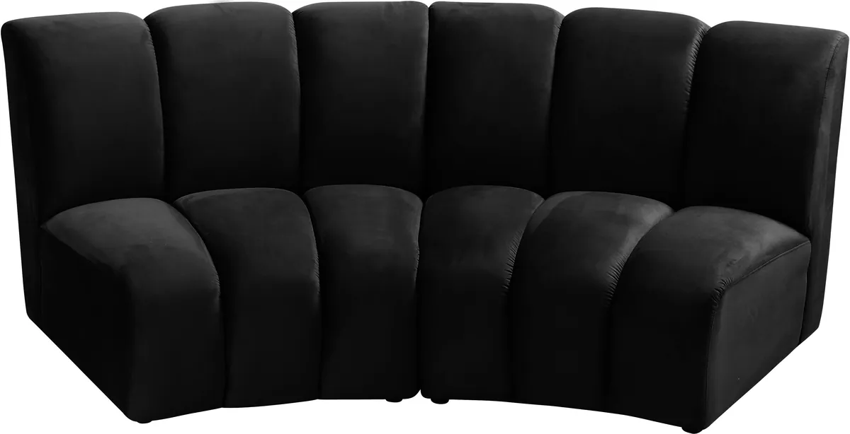 Infinity - 2 Piece Modular Sectional - Fabric - Black