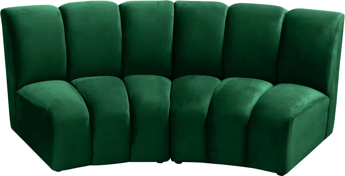 Infinity - 2 Piece Modular Sectional - Fabric - Green