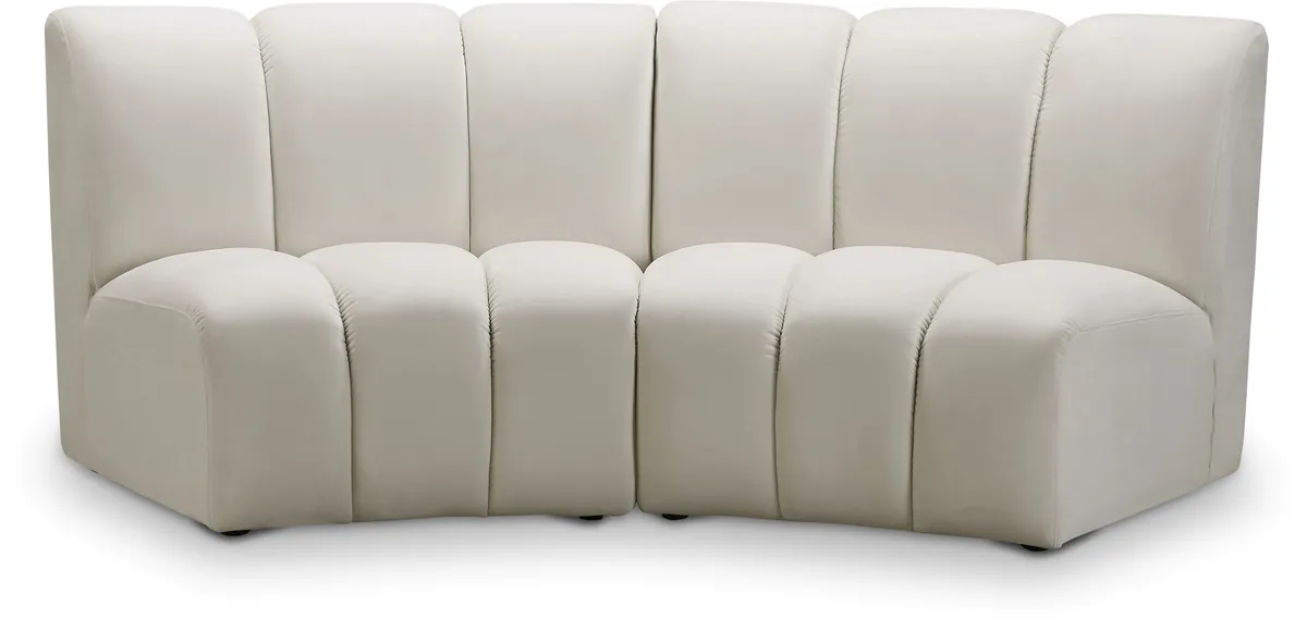 Infinity - 2 Piece Modular Sectional - Fabric - Cream