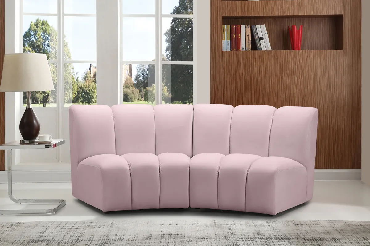 Infinity - 2 Piece Modular Sectional - Pink - View 2