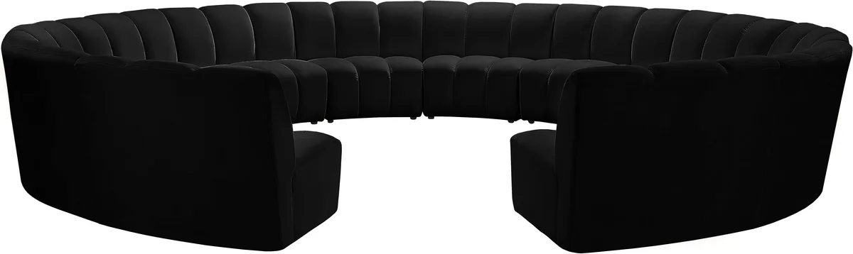 Infinity - 12 Piece Modular Sectional - Fabric - Black