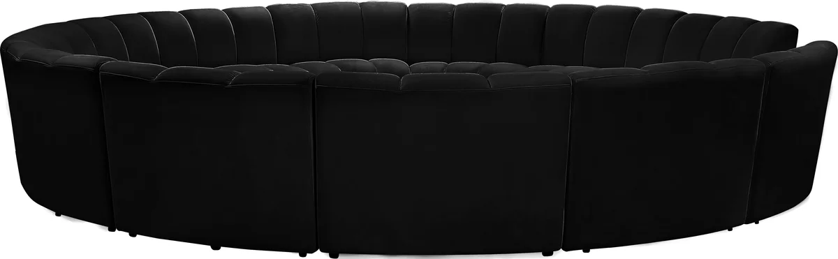 Infinity - 12 Piece Modular Sectional - Fabric - Black