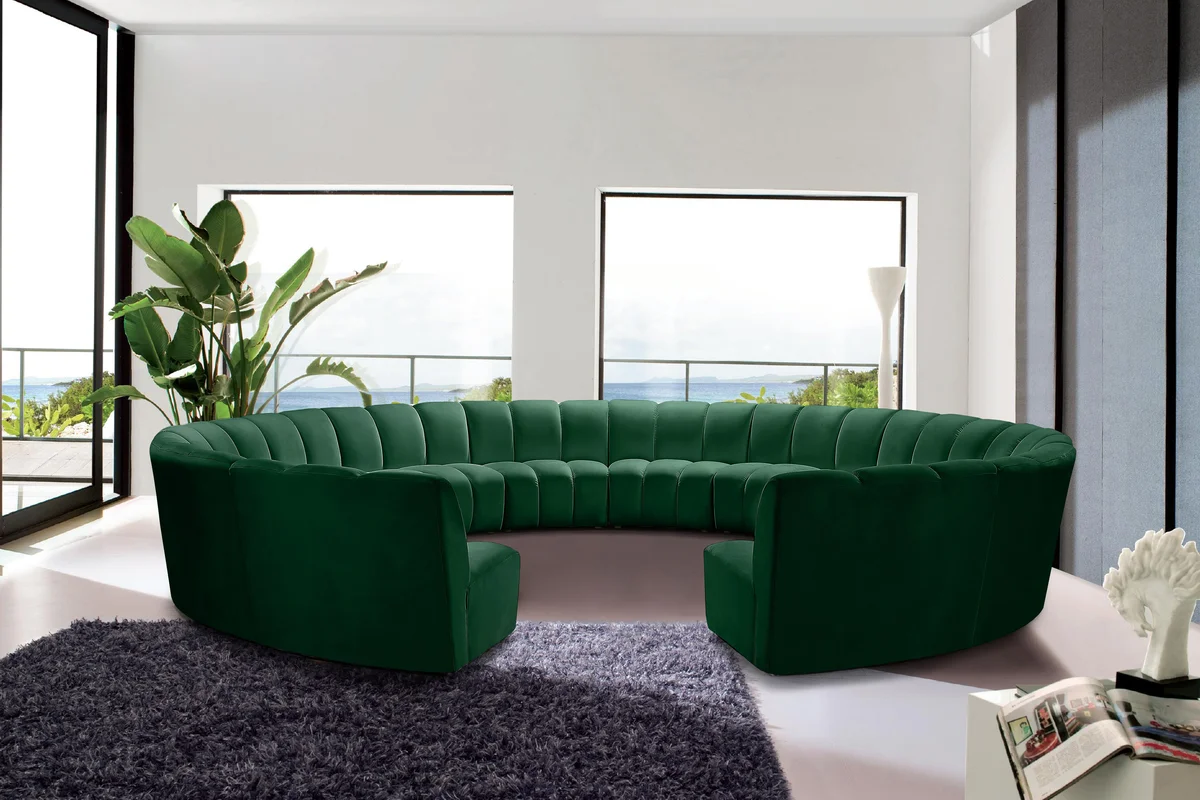 Infinity - 12 Piece Modular Sectional - Fabric - Green - View 2