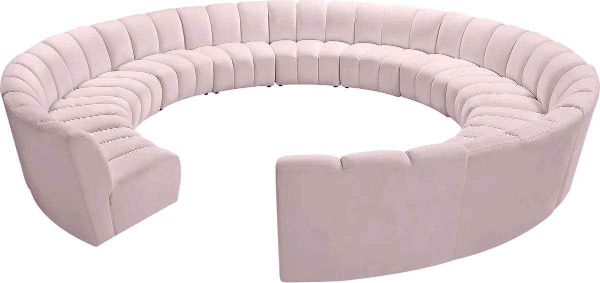 Infinity - 12 Piece Modular Sectional - Pink