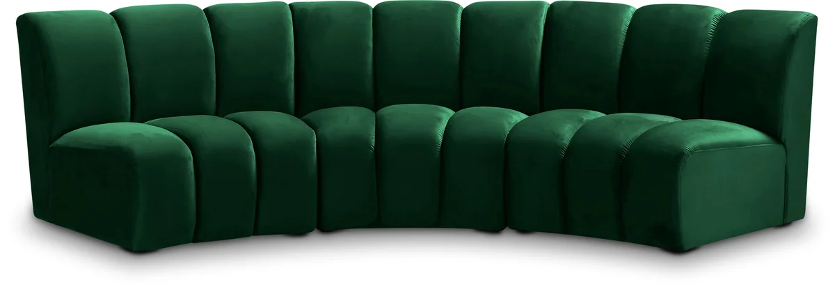 Infinity - 3 Piece Modular Sectional - Fabric - Green