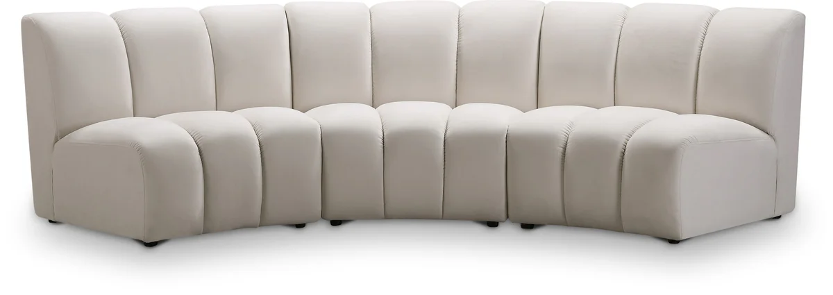 Infinity - 3 Piece Modular Sectional - Fabric - Cream