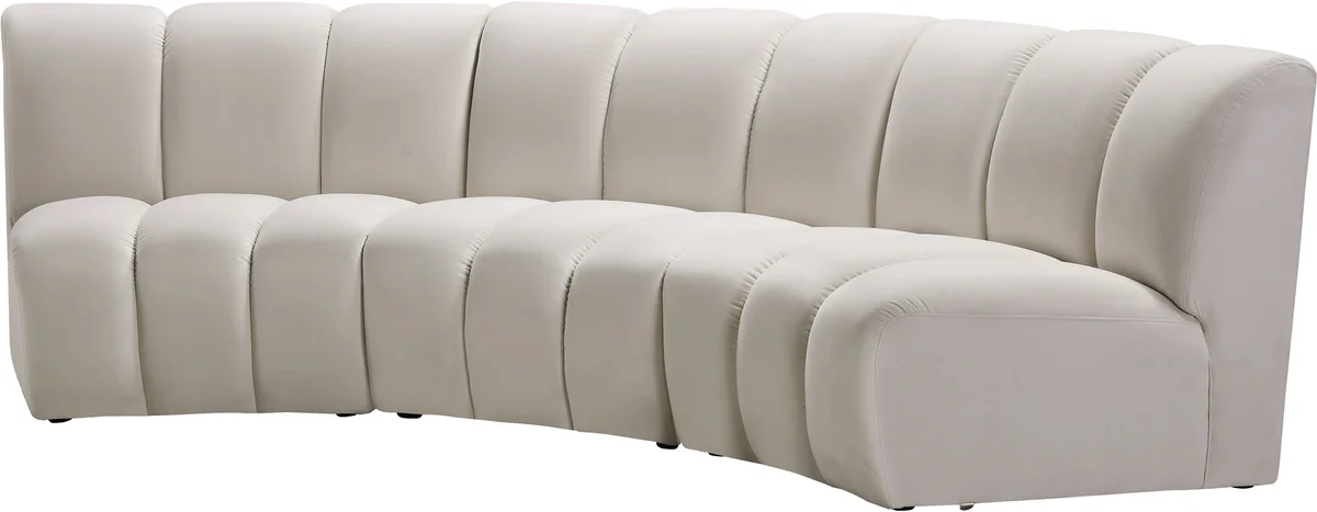 Infinity - 3 Piece Modular Sectional - Fabric - Cream