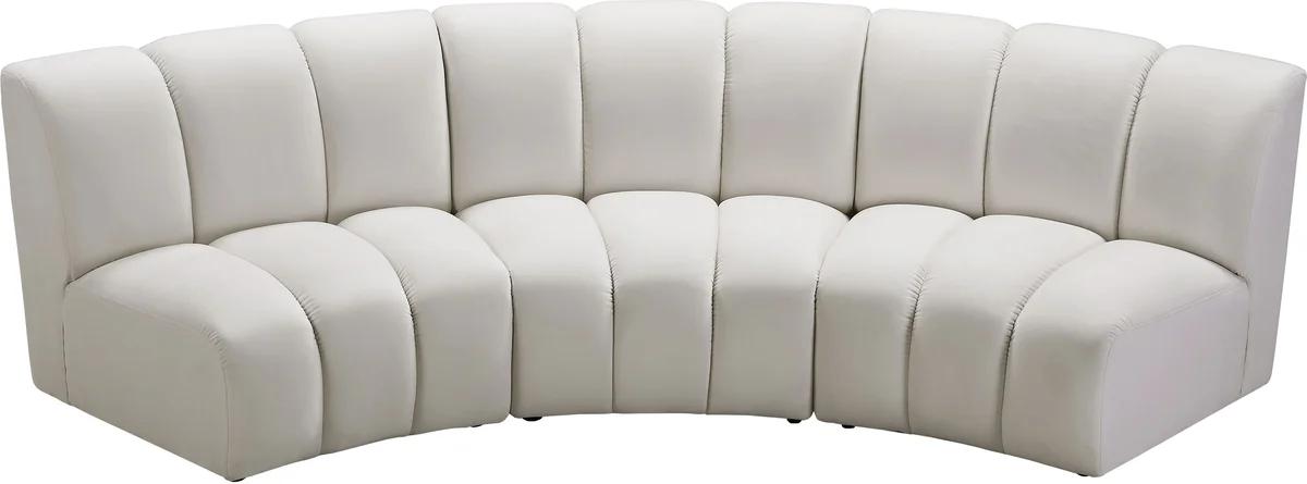 Infinity - 3 Piece Modular Sectional - Fabric - Cream