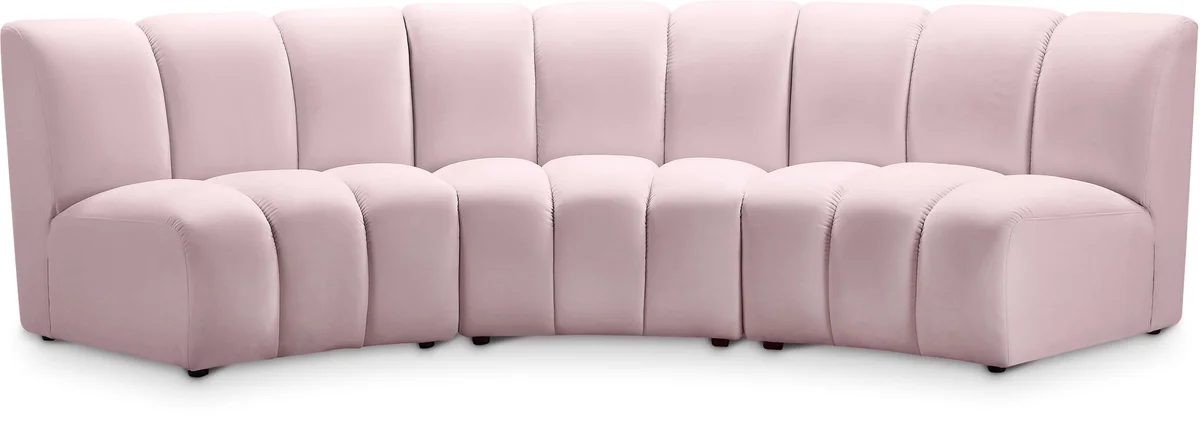 Infinity - 3 Piece Modular Sectional - Pink