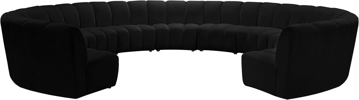 Infinity - 11 Piece Modular Sectional - Fabric - Black