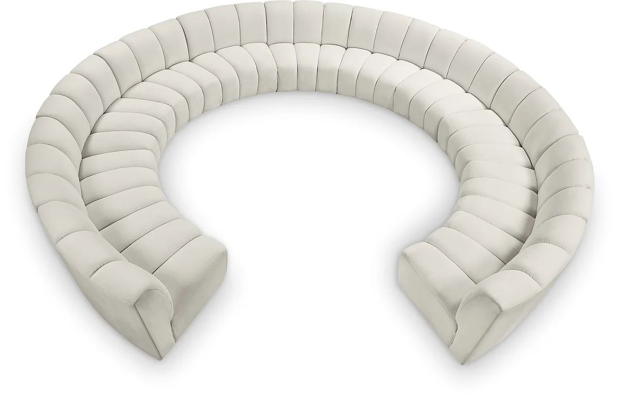 Infinity - 11 Piece Modular Sectional - Fabric - Cream