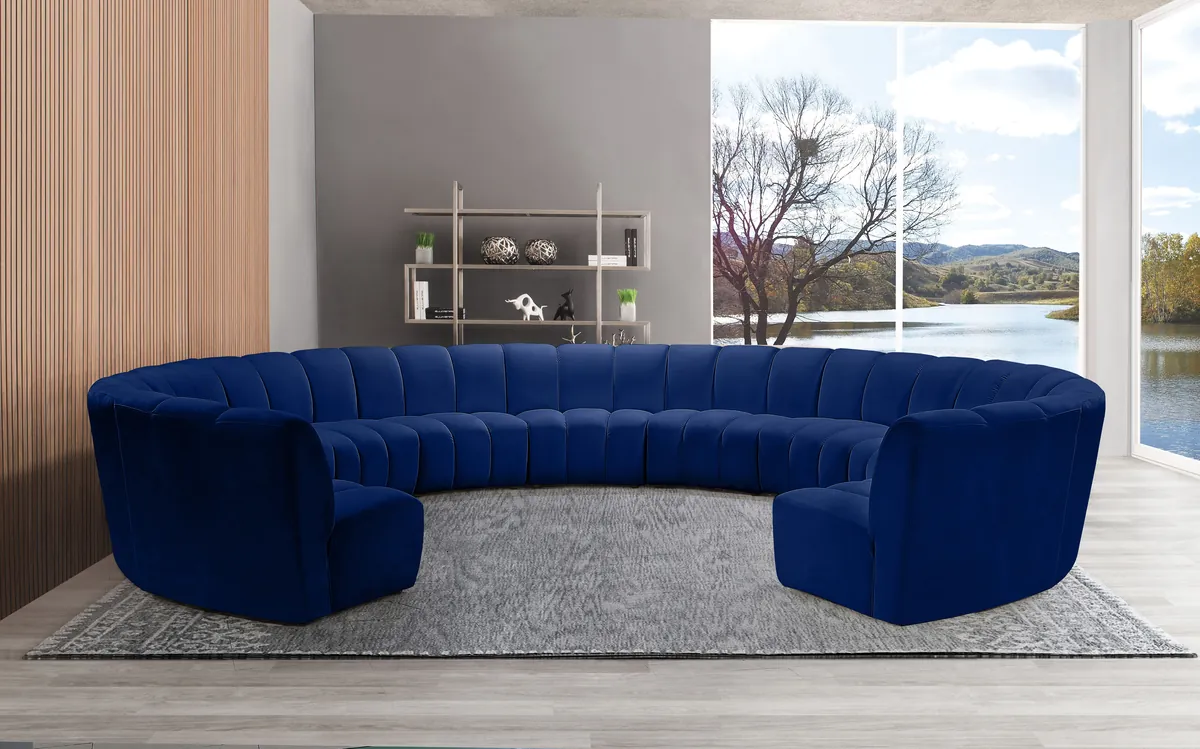 Infinity - 11 Piece Modular Sectional - Navy - View 2