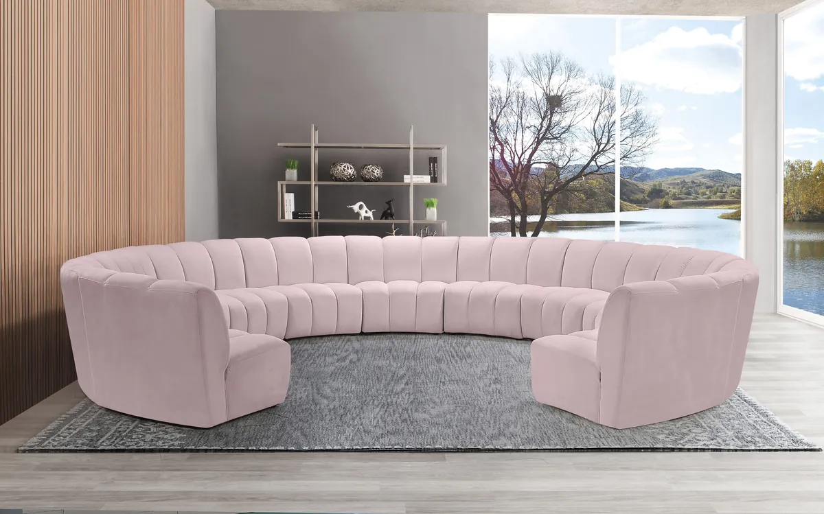 Infinity - 11 Piece Modular Sectional - Pink - View 2
