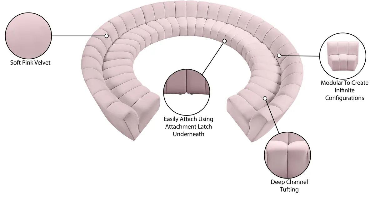 Infinity - 11 Piece Modular Sectional - Pink