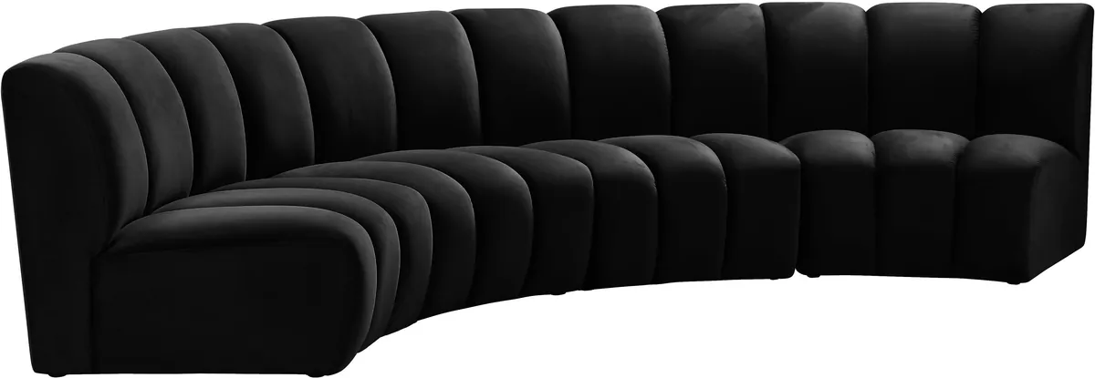 Infinity - 4 Piece Modular Sectional - Fabric - Black