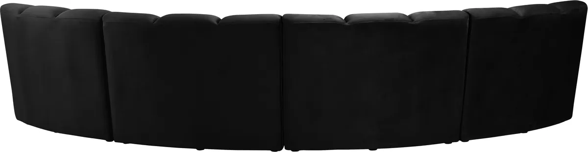 Infinity - 4 Piece Modular Sectional - Fabric - Black