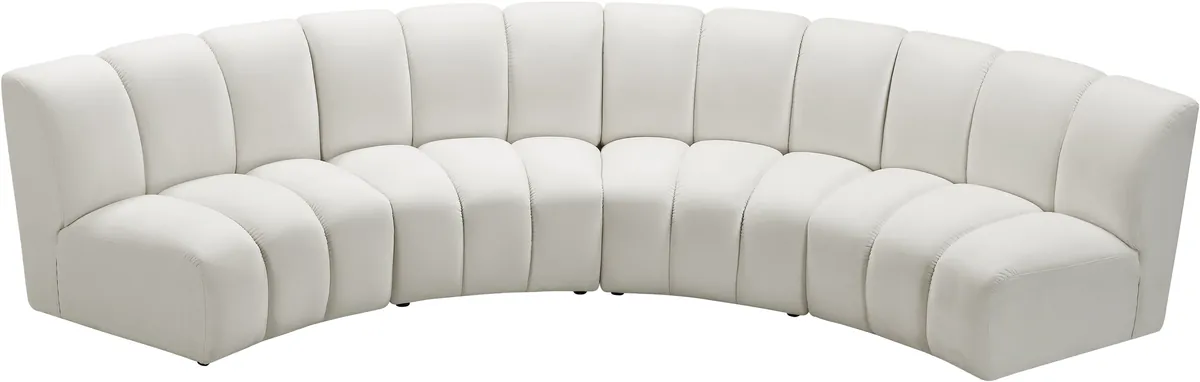 Infinity - 4 Piece Modular Sectional - Fabric - Cream