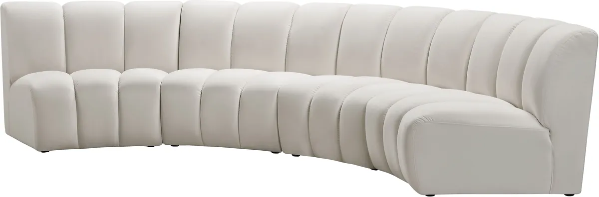 Infinity - 4 Piece Modular Sectional - Fabric - Cream