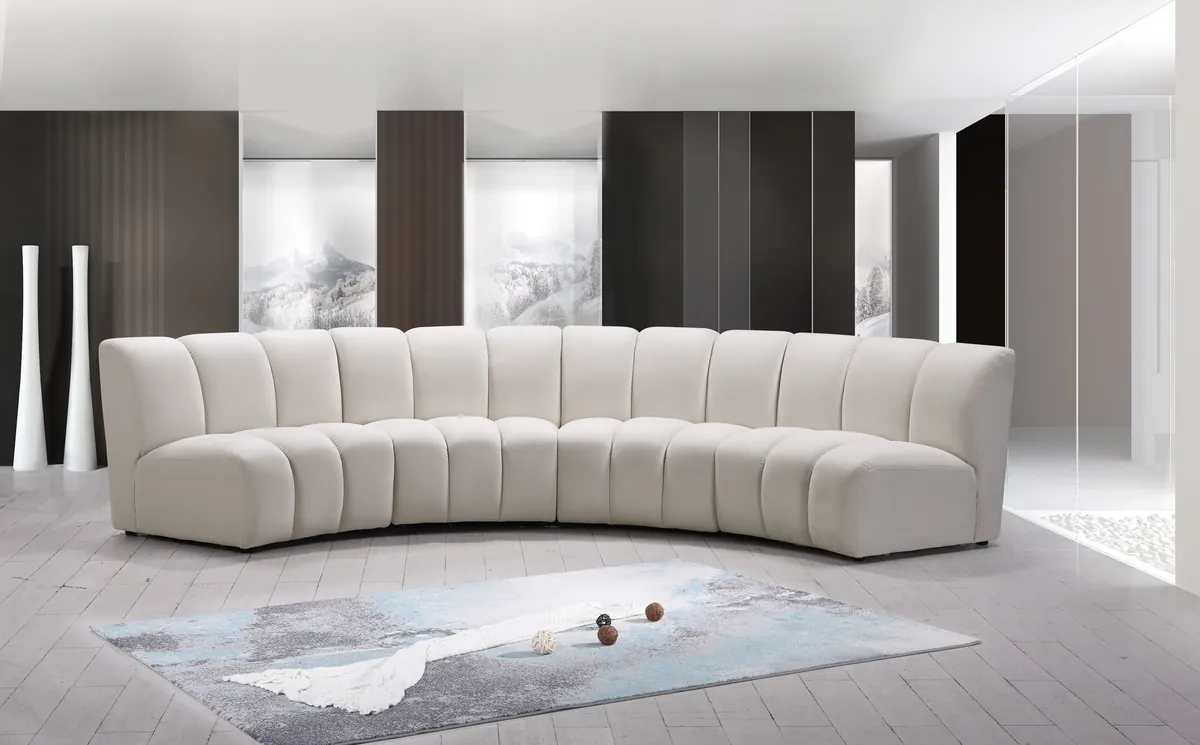 Infinity - 4 Piece Modular Sectional - Fabric - Cream