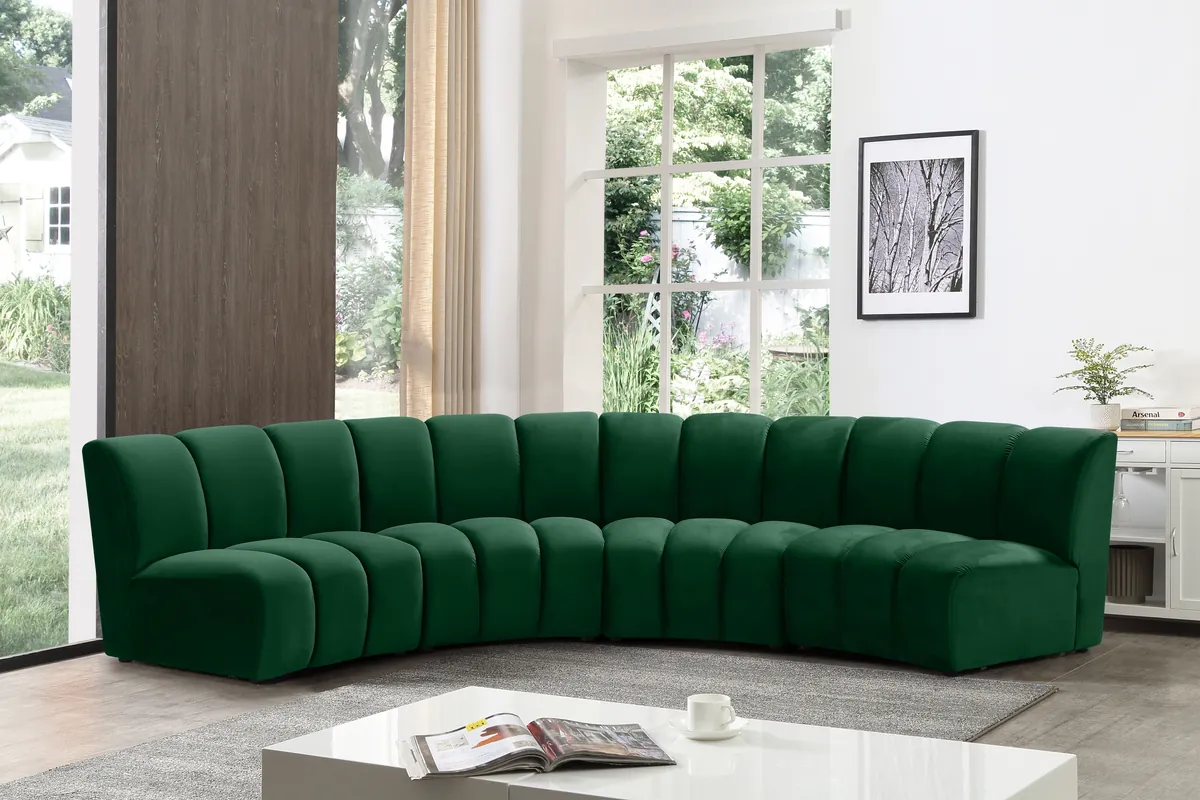 Infinity - 4 Piece Modular Sectional - Fabric - Green - View 2