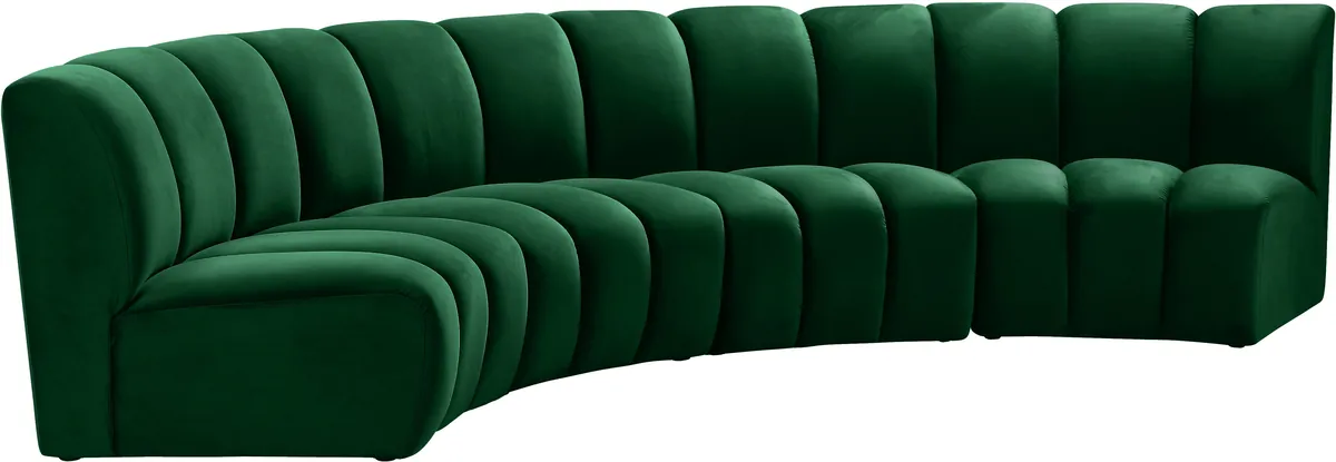 Infinity - 4 Piece Modular Sectional - Fabric - Green