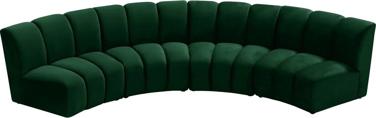 Infinity - 4 Piece Modular Sectional - Fabric - Green