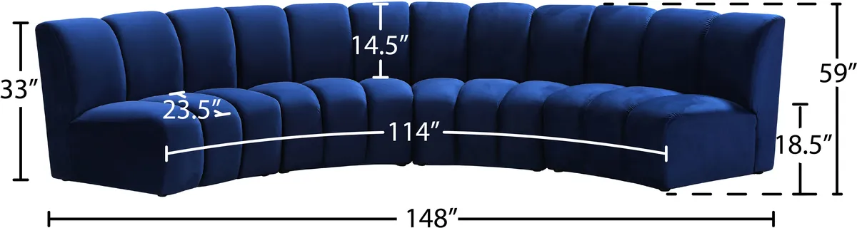 Infinity - 4 Piece Modular Sectional - Navy