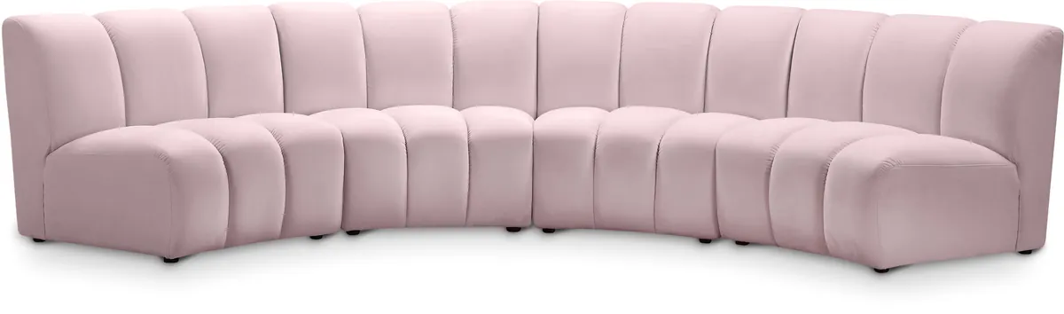 Infinity - 4 Piece Modular Sectional - Pink