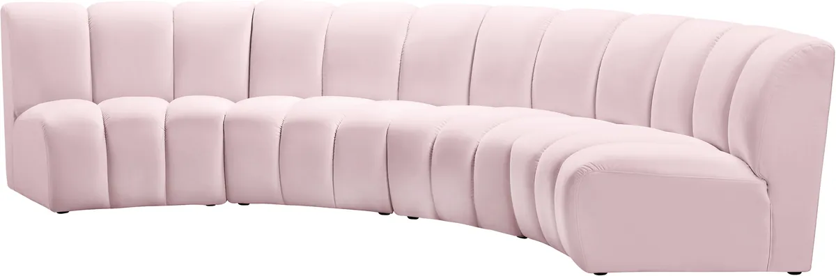 Infinity - 4 Piece Modular Sectional - Pink