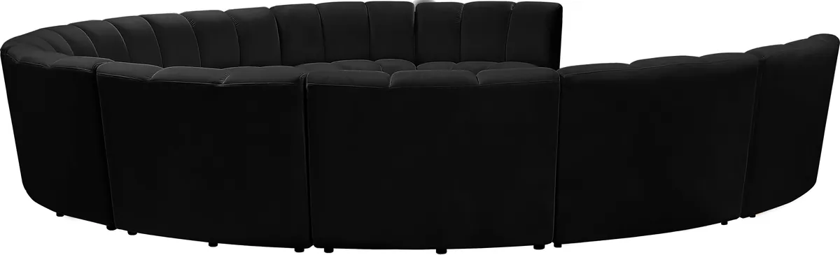Infinity - 10 Piece Modular Sectional - Fabric - Black