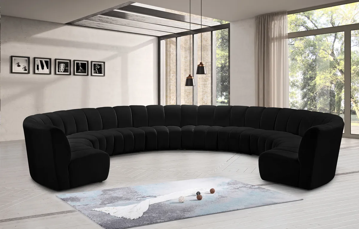 Infinity - 10 Piece Modular Sectional - Fabric - Black - View 2