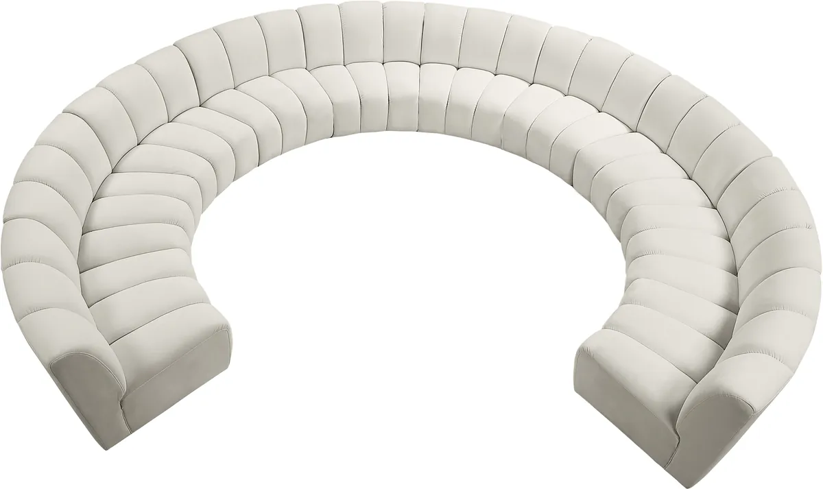 Infinity - 10 Piece Modular Sectional - Fabric - Cream